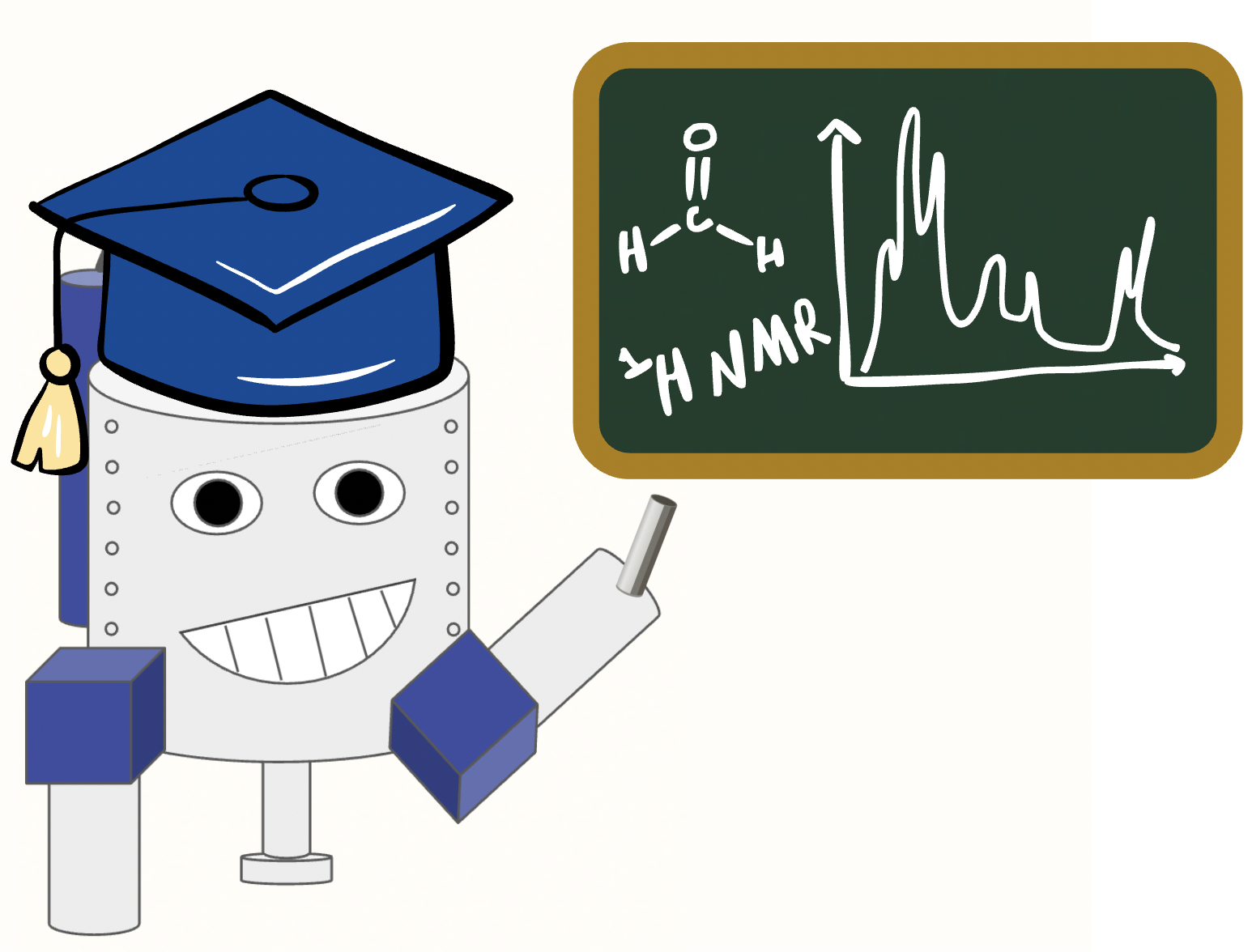 Cartoon illustration introducing NMR spectroscopy